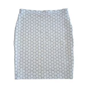 Womens Leota Tabitha Pencil Skirt Size L Hexagon Dot Design Above Knee Ivory